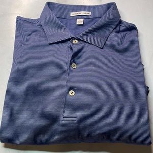 Peter Millar Navy Stripe Cotton Polo